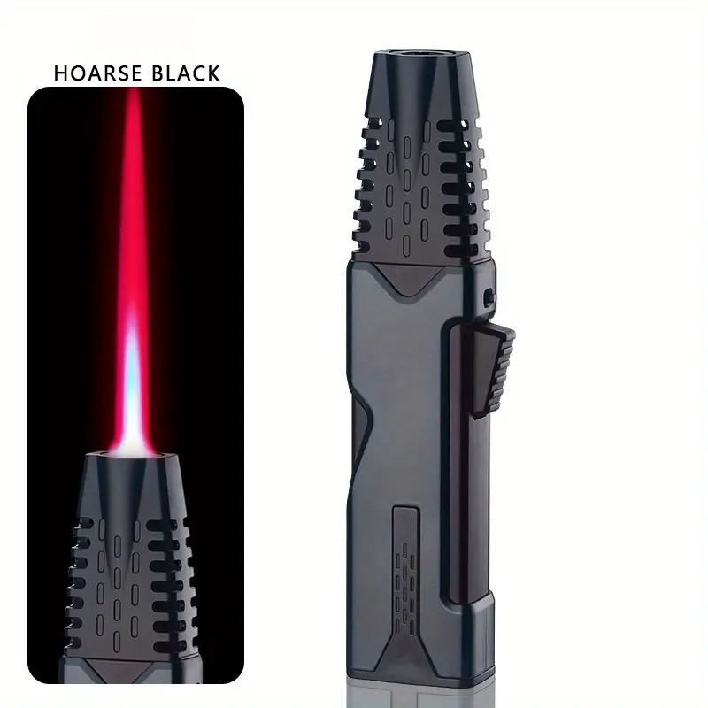 1300° Powerful Red Flame Torch Lighter - Outdoor Windproof Butane Gas Metal Material 360° Use Welding Torch - Flame Adjustment, Lock Flame, Gift Box Packaging, Suitable for BBQ Welding Kitchen, Men's Gift