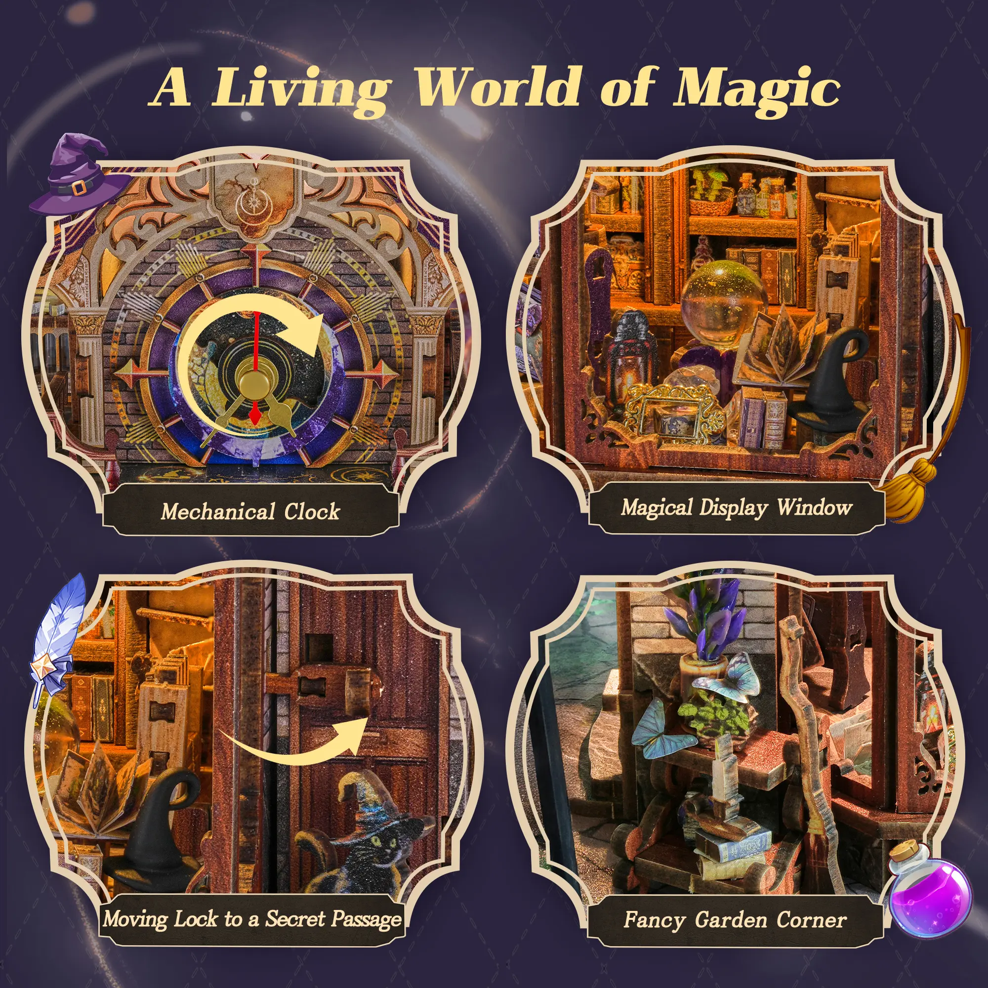 FUNPOLA LED 3D Wood Puzzle Time Magic Club, Dynamic Mechanical