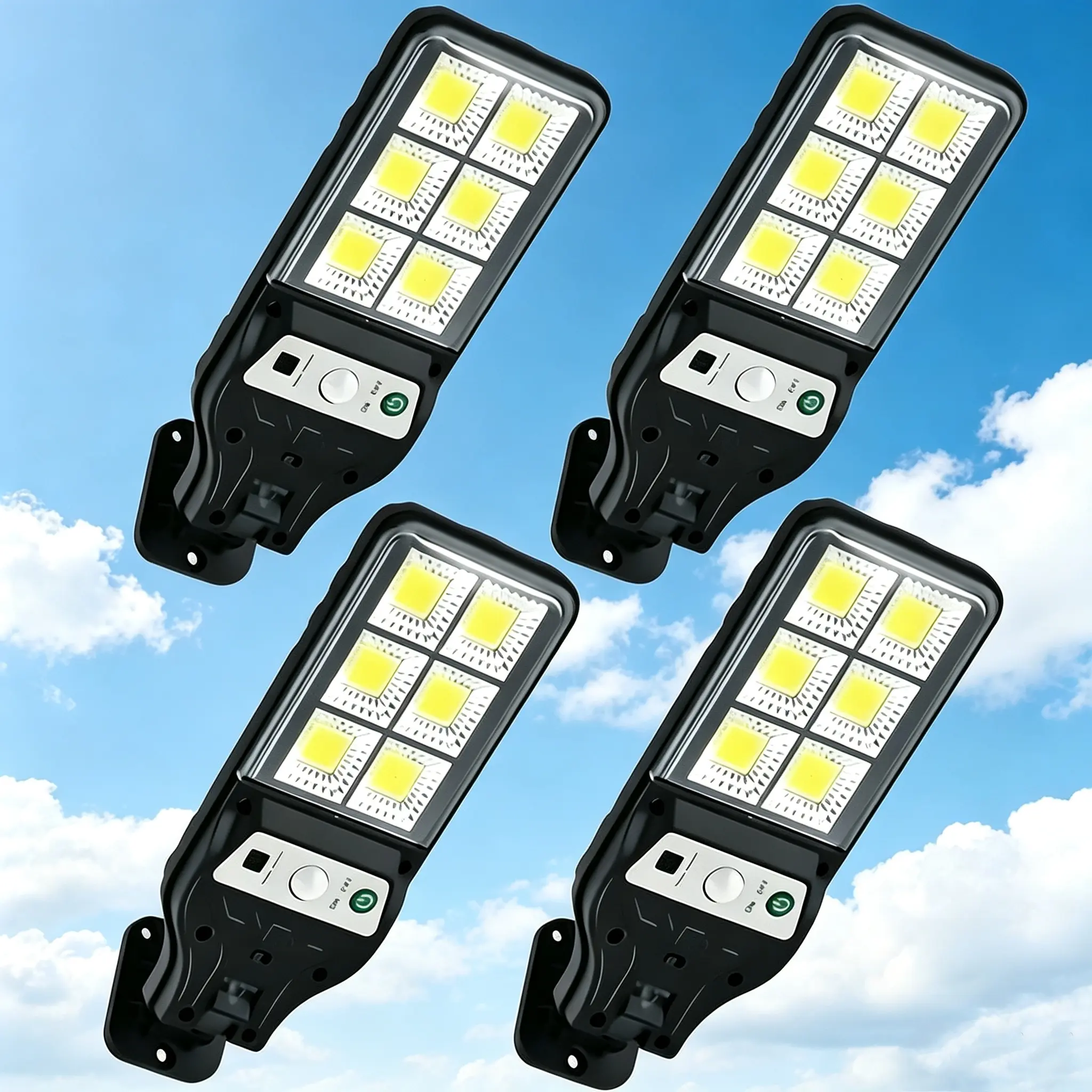 Motion Sensor Outdoor Security Light Solar-Powered LED Wall Lights (2/4 Pack) - 120LED Bright Beam, Remote Control, 3 Lighting Modes, All-Weather Waterproof, Perfect for Garage Yard Patio Driveway Fence, Led Light, Outdoor Wall Lights
