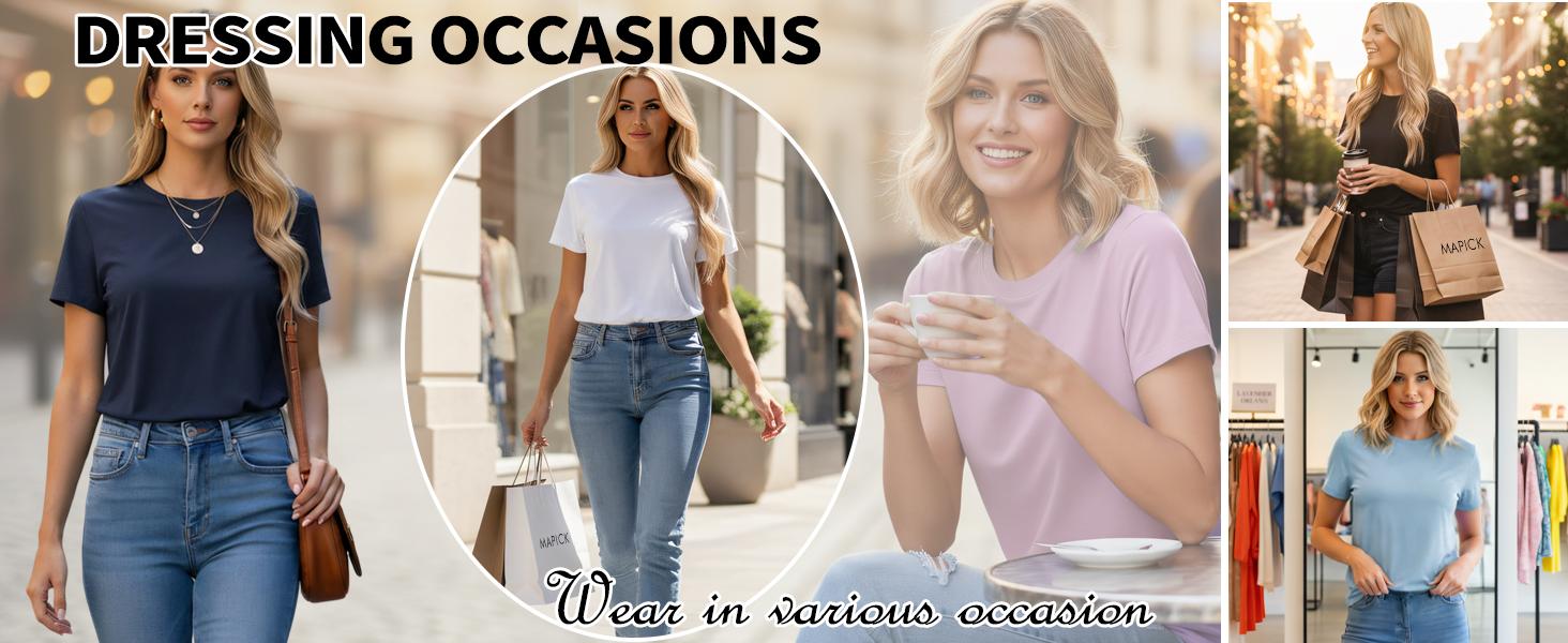 【Limited time deal】【Fast Shipping】Women's Short Sleeve T-Shirts Multipack, Loose/Relaxed Fit Solid Color Round Neck Casual Tee Tops Women Underwear Summer Tshirt(T-shirt only) 【Limited time deal】【Fast Shipping】Women's Short Sleeve T-Shirts Multipack, Loose/Relaxed Fit Solid Color Round Neck Casual Tee Tops Women Underwear Summer Tshirt(T-shirt only)