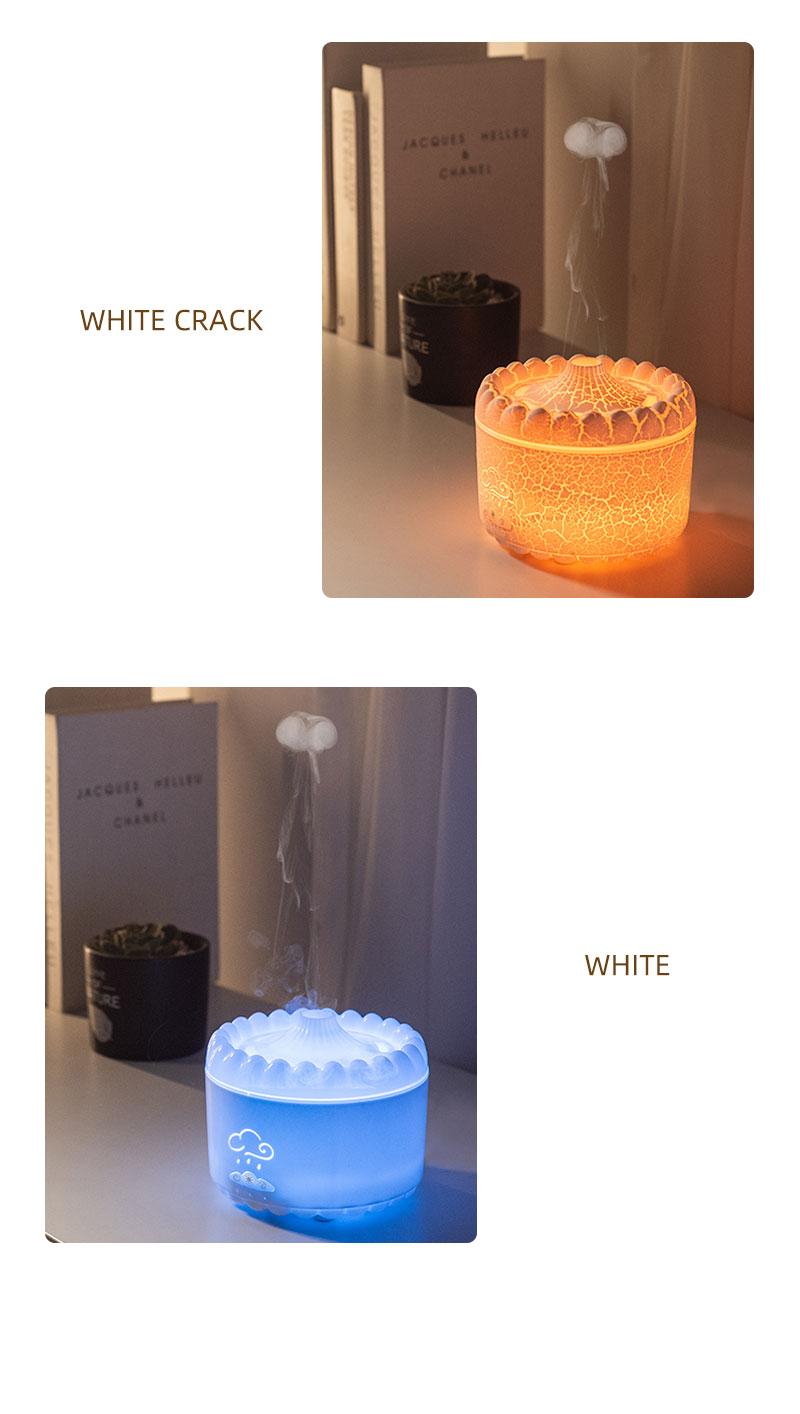 New volcano aromatherapy machine desktop essential oil diffuser double spray flame humidifier home night light ornament wireless remote control hu