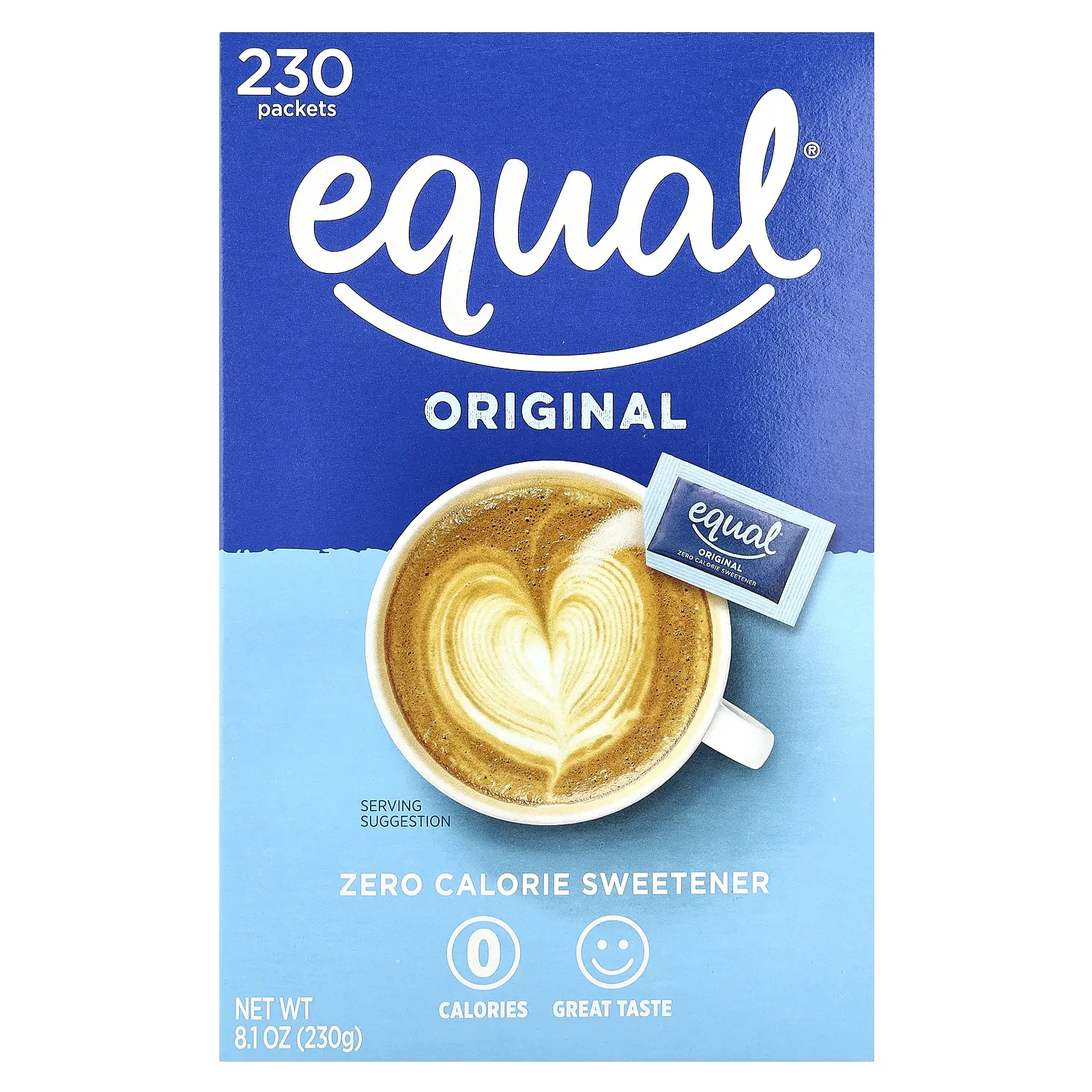 Equal Zero Calorie Sweetener, Original, 230 Packets, 8.1 oz (230 g) Equal Zero Calorie Sweetener, Original, 230 Packets, 8.1 oz (230 g)