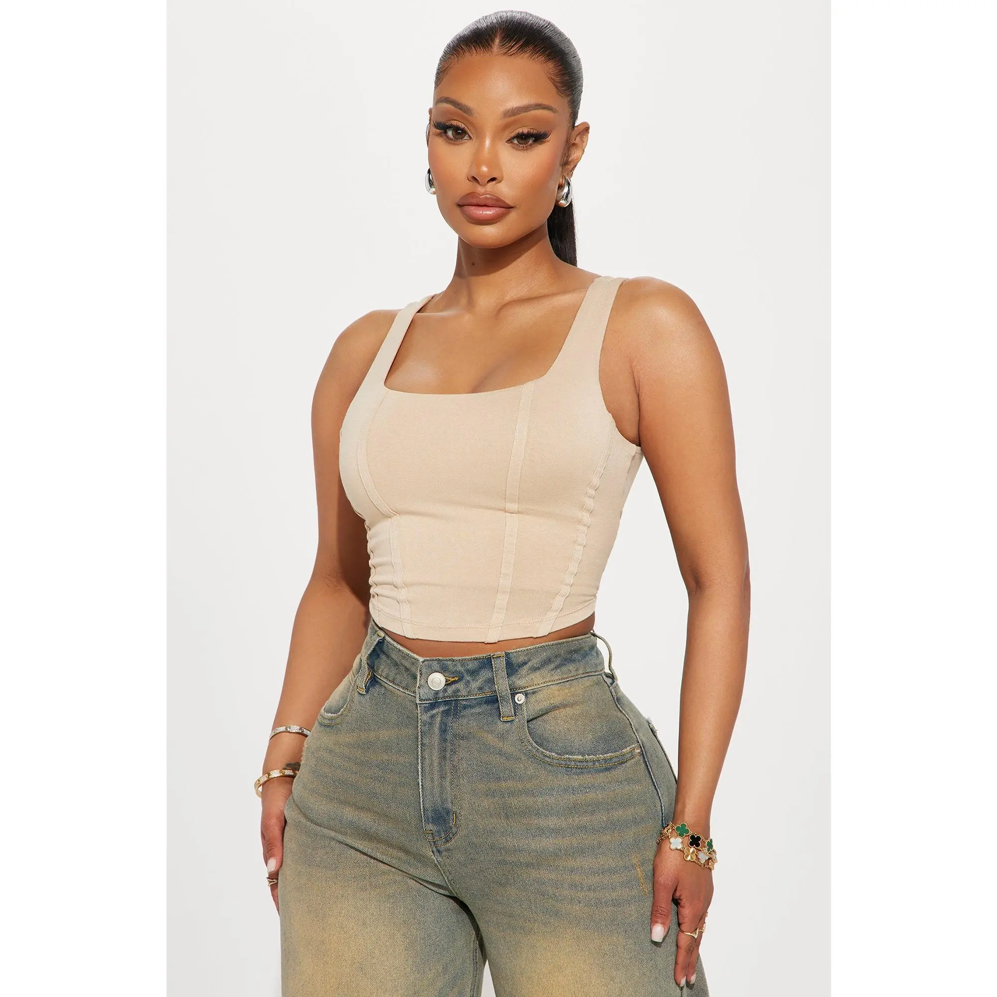 Amanza Corset Top - Taupe