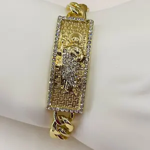 Brazalete Para Hombre San Judas Tadeo Oro Laminado 14K/Bracelet for Men Saint Jude Gold Plated 14K Does not apply