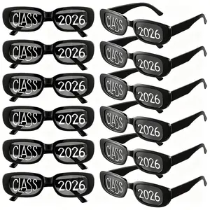 10 Pairs Retro Small Square Glasses for Photo Props, Perfect for Graduation Party, Wedding, Anniversary, Birthday Party, Single Party