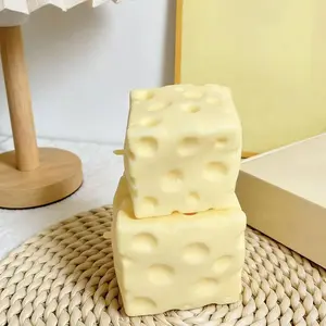 Big Cheese S-quishy,Squi-Shy Cheese Sugar Cube Squ-ishy Sensory Toy, Slow-Rebound Shapeable Squeeze Ball Sensory Fidget Toy Relieves Stress for Kids and Adults Desk, 7x7x7cm