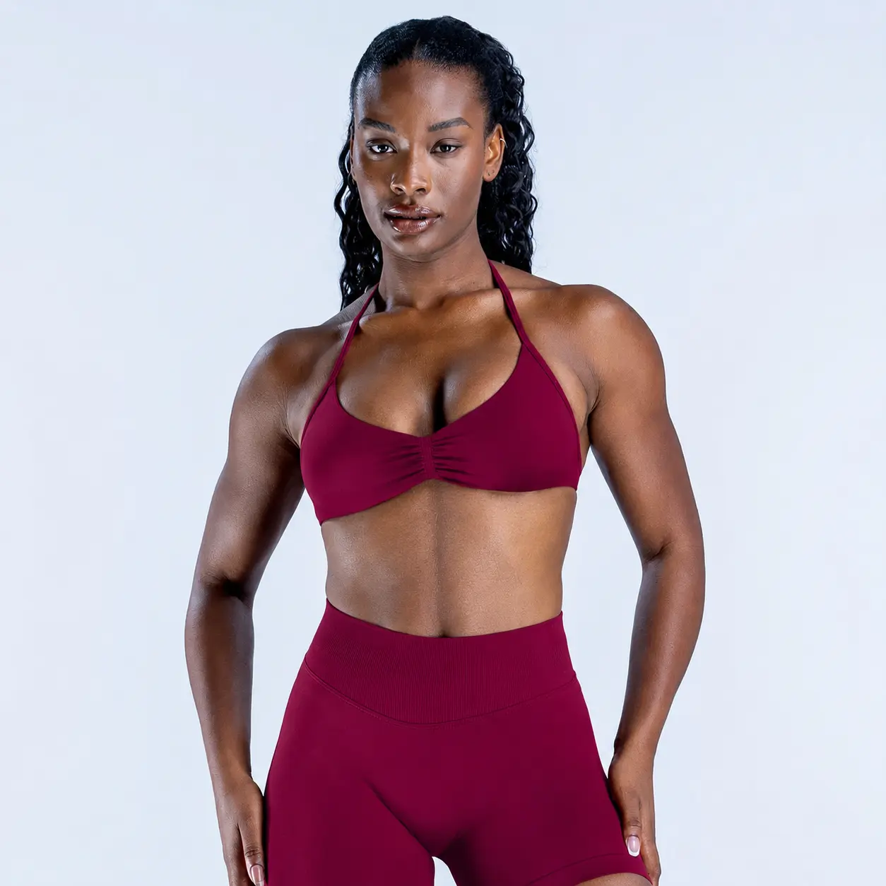 2 Piece Workout Set Women, Seamless Gym Clothes, Supportive Yoga Top & Shorts Set, Comfortable Fitness Outfit