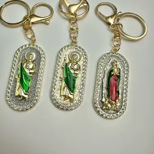 San Judas / Virgencita Diamond Keychain