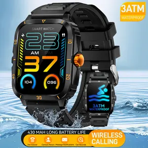 EIGIIS Multifunctional Smart Watches for Men (Make/Answer Call) 1.96" Screen Outdoor Activity Recorder with 100+ Sport Modes 3ATM Waterproof Smartwatch Compatible with iOS Android Smartphones for Gift