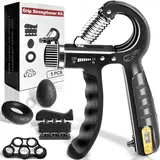 Passbye 5-Piece Adjustable Resistance Exercise Hand Grip Kit - 10-130lbs Strength Training Accessory, Forearm Grip Strengthener, Unisex Home Workout Gear, Gymnastics Gym Stuff