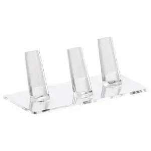 FixtureDisplays® Unit of 4, 5.3" x 1.8" x 2.3", Ring Finger Jewelry Display, Acyrlic, Holds 3 Bands - Clear 19286 19286-4PK