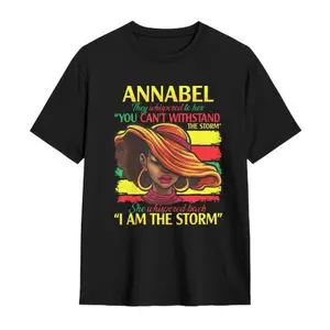 Personalized “I Am The Storm Black Queen” T-shirt, custom name motivational tee for African American women, short sleeves with inspirational quote in reggae colors