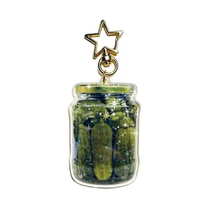 Glitter Pickle Keychain Christmas Ornament - White Elephant Holiday Gift