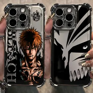 Customized Plated Silicone BLEACH Anime Cellphone Case, Shockproof Anti-Fall Airbag Back Casing for iPhone 17/16/15/14/13/12/11 Pro Max, X, XR, XS Max, Plus - Protection Tech Accessories
