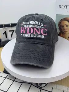 Embroidered We Do Not Care Club Hat, Proud Member of WDNC Club Hat, We Do Not Care Club Streetwear Cap, Generation X Retro Washed Hat,  WDNC X Cap