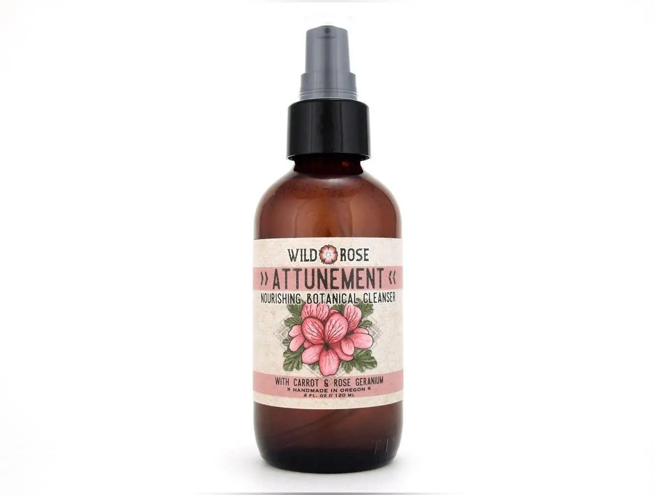 Wild Rose Herbs Gentle Facial Cleanser for Sensitive Skin - Attunement Cleansing Solution, 4oz