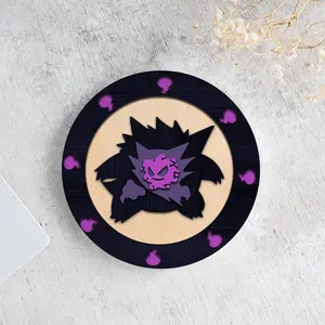 Ghost Gengar Round Ceramic Drink Coasters