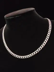 Unisex Stainless Steel Chain Cuban Link Design Necklace, Fashion Jewelry for Party, Daily Clothing Decor, Trendy All-match & Exquisite Jewelry for Birthday Gift without Box