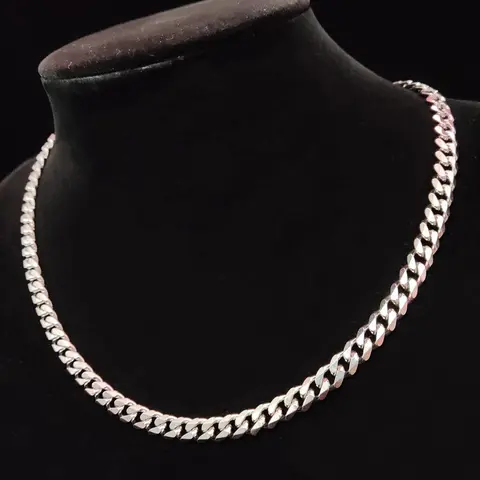 Unisex Stainless Steel Chain Cuban Link Design Necklace, Fashion Jewelry for Party, Daily Clothing Decor, Trendy All-match & Exquisite Jewelry for Birthday Gift without Box, Stainless Steel Necklaces