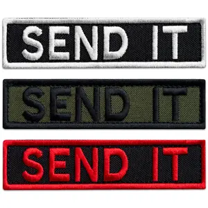 Bluyellow 3Pcs Send It Patch, Embroidered Hook and Loop Funny Morale Tactical Rock-Climbing Patches for Tactical Backpack, Vest, Dog Harness, Cap, Helmet, Jacket, Sew on Opt, 3.9x1 Inches