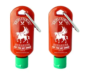 Sriracha Mini Hot Sauce Keychain Bottle 2-Pack, 1.7oz (Sauce Not Included)