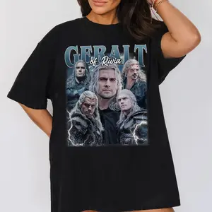 Geralt Of Rivia Vintage T-shirt, Henry Cavill in The Witcher Movie Sweatshirt, Retro 90's Fans The Witcher Game Hoodie, Gift For Gaming,Movies Lovers