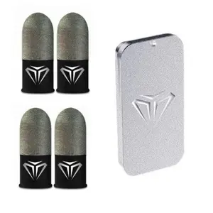 Game Finger Sleeves 2 Pairs with Storage Box, Sweatproof Anti-Slip Touchscreen Fingertip Covers, Phone Game Dedicated, Gaming Accessories, Gaming Products