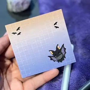 Candy Corn Bat Sticky Note |Its Frickin Bats I Love Halloween, Cute Halloween Stationery Office Supplies, Spooky Season Bat Post It Memo Pad