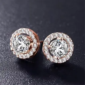Elegant 1-carat round moissanite stud earrings - silver-plated, vintage style for women| Suitable for everyday wear and special occasions
