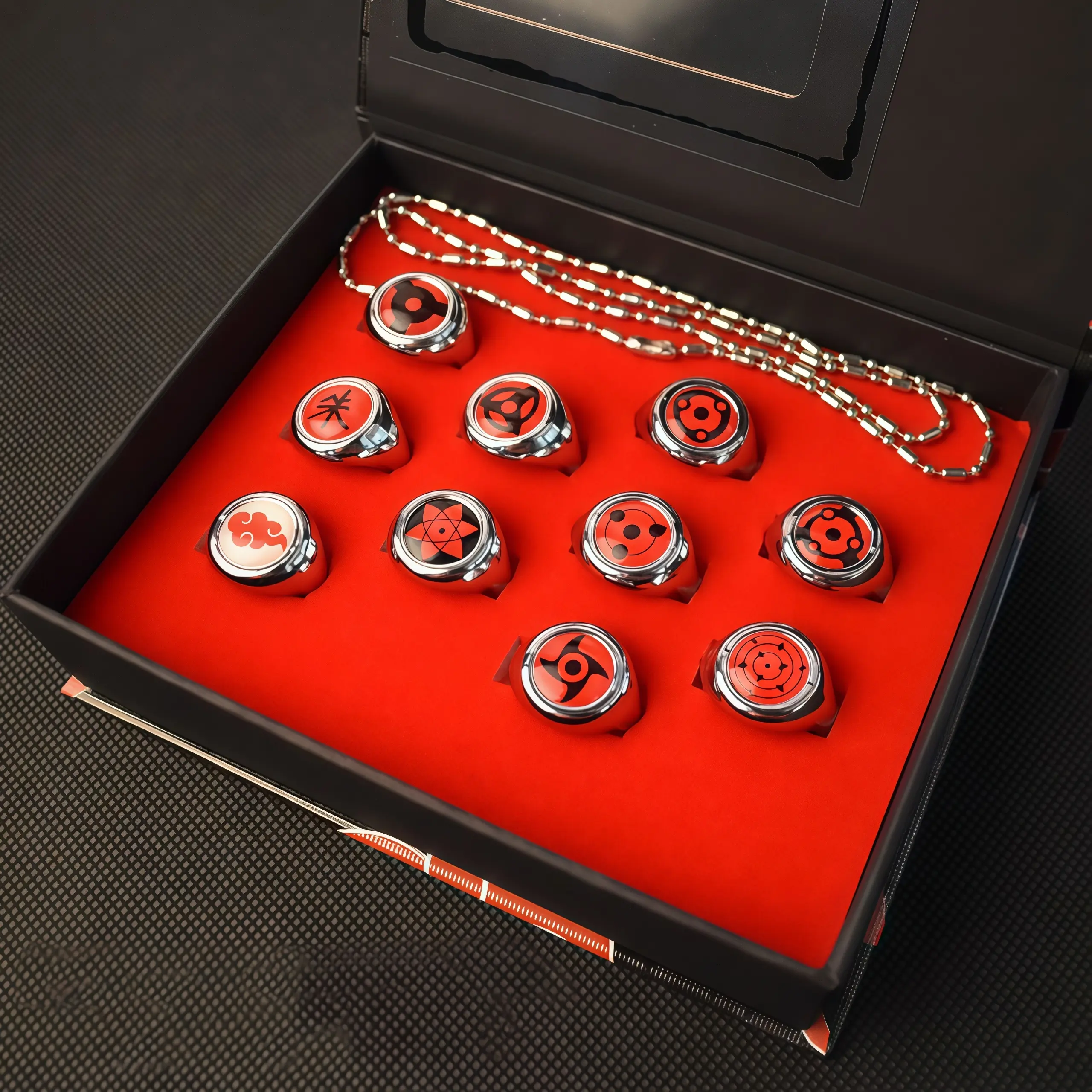 Akatsuki Ninja Ring Set - Itachi, Pain, 6 Paths, Orochimaru Characters - Unique Stackable Costume Jewelry Fashion Accessory Rings, Unique Rings engagement rings smart ring