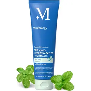 10% Nano Hydroxyapatite Toothpaste Fluoride Free, Whitening*, Rod Shaped nHa, Xylitol Toothpaste for Adults, Enamel Care*, Sensitive Teeth*, SLS Free, Mint 4oz (USA Made) Package May Vary