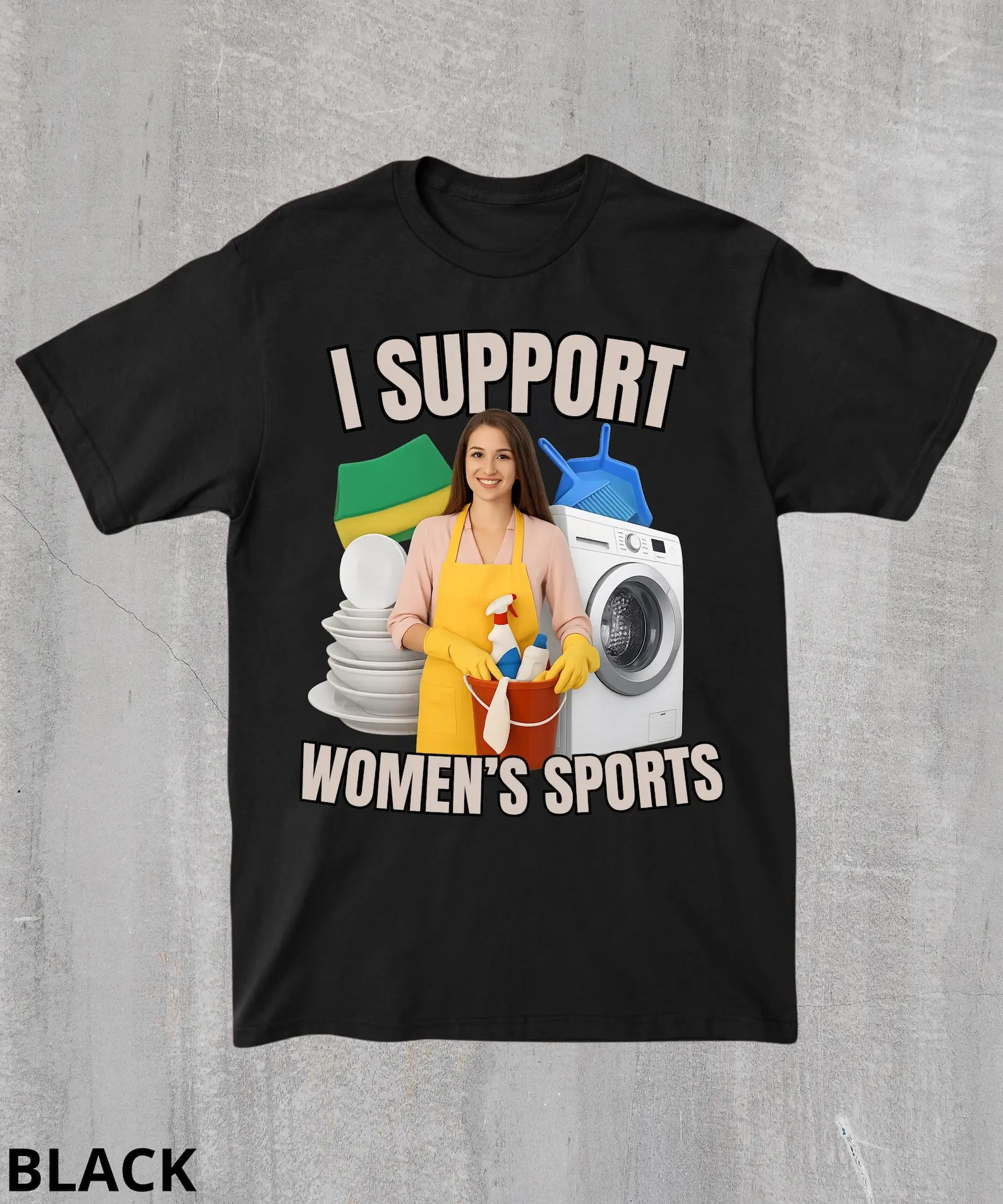 Ik steun vrouwensport (T-shirt), grappig, aanstootgevend en sarcastisch T-shirt, grappig cadeau-T-shirt, gênant T-shirt, T-shirt met Gen Z-humor