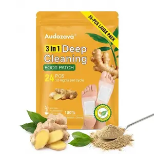 24Pcs Ginger Detox Foot Pads with Bamboo Charcoal | Natural Herbal Deep Cleansing Patches to Draw Out Impurities, Support Toxin Removal, Promote Relaxation, Relieve Stress, Improve Sleep Quality & Gentle Overnight Foot Care