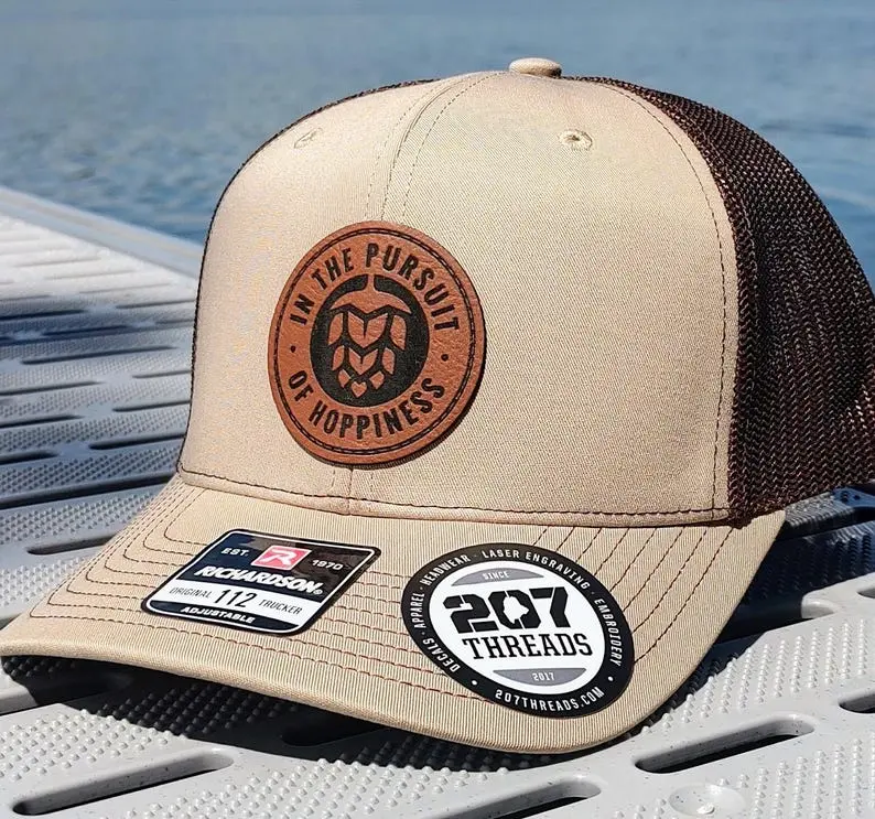 Beer Gift for Craft Beer Lovers, Beer Drinkers Home Brewers In the Pursuit of Hoppiness Patch Trucker Hat, IPA Pale Ale Funny Beer Cap!