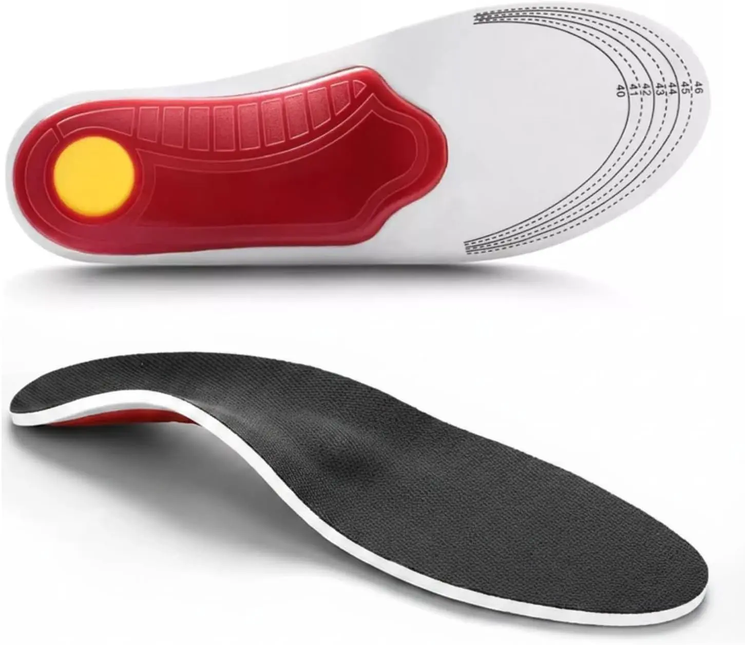 Plantar Fasciitis Feet Insoles Arch Support Orthotic Inserts, EVA Insoles Comfortable Breathable Running Shock Absorption, Relieve Foot Pain for Flat Feet Standing All Day Work Boots(Men US 7-15 & Women US 11-16)