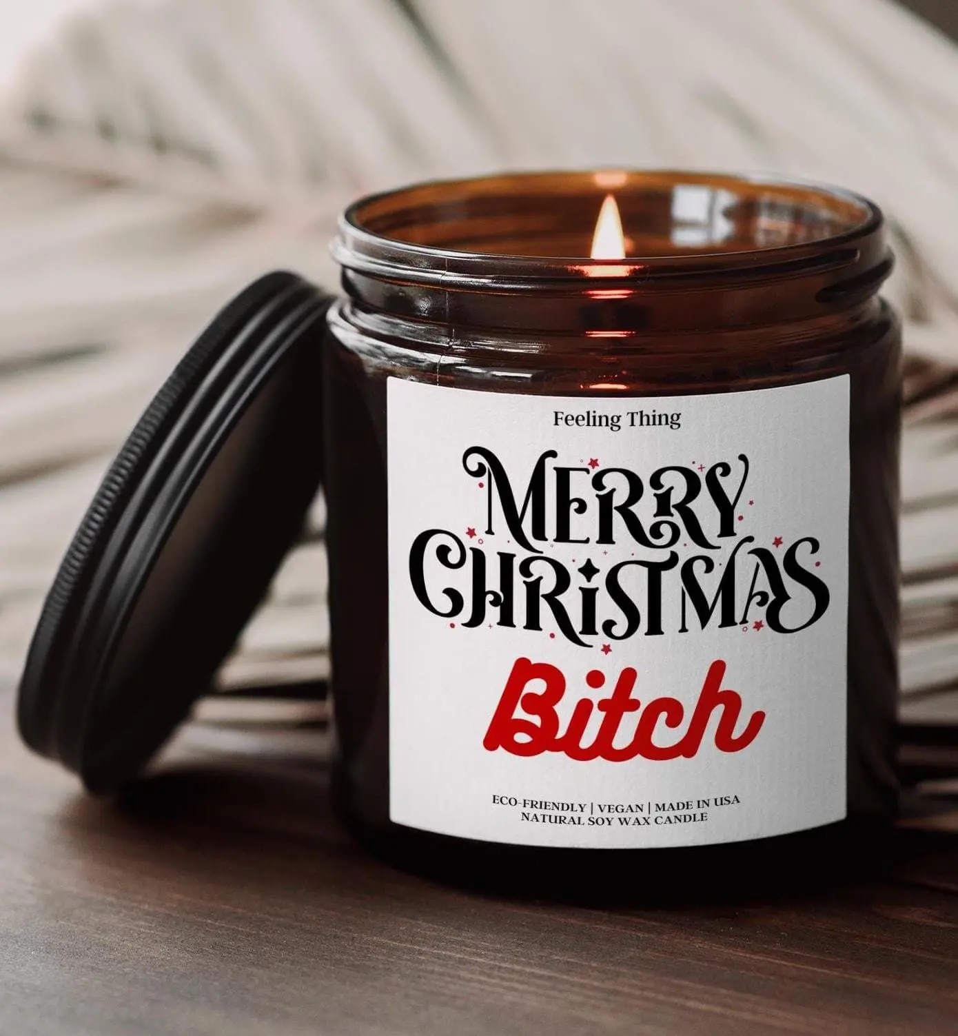 Funny Friend Gift, Merry Christmas Bitch Candle, Christmas Gift For Best Friend, Funny Holiday Gift, Gifts For Her, Holiday Gift For BFF
