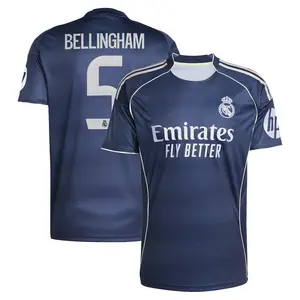 Unisex Soccer/Football Real Madrid/England Team Jude Bellingham La Liga 2025/26 Home/Away Replica Jersey