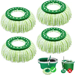 Tornado Spin Mop  Compatible with Libman Tornado Spin Mop System, Machine Washable &  for Libman Mop  Replacement Refill for Libman Tornado Mop  (4 Pack Green & White)