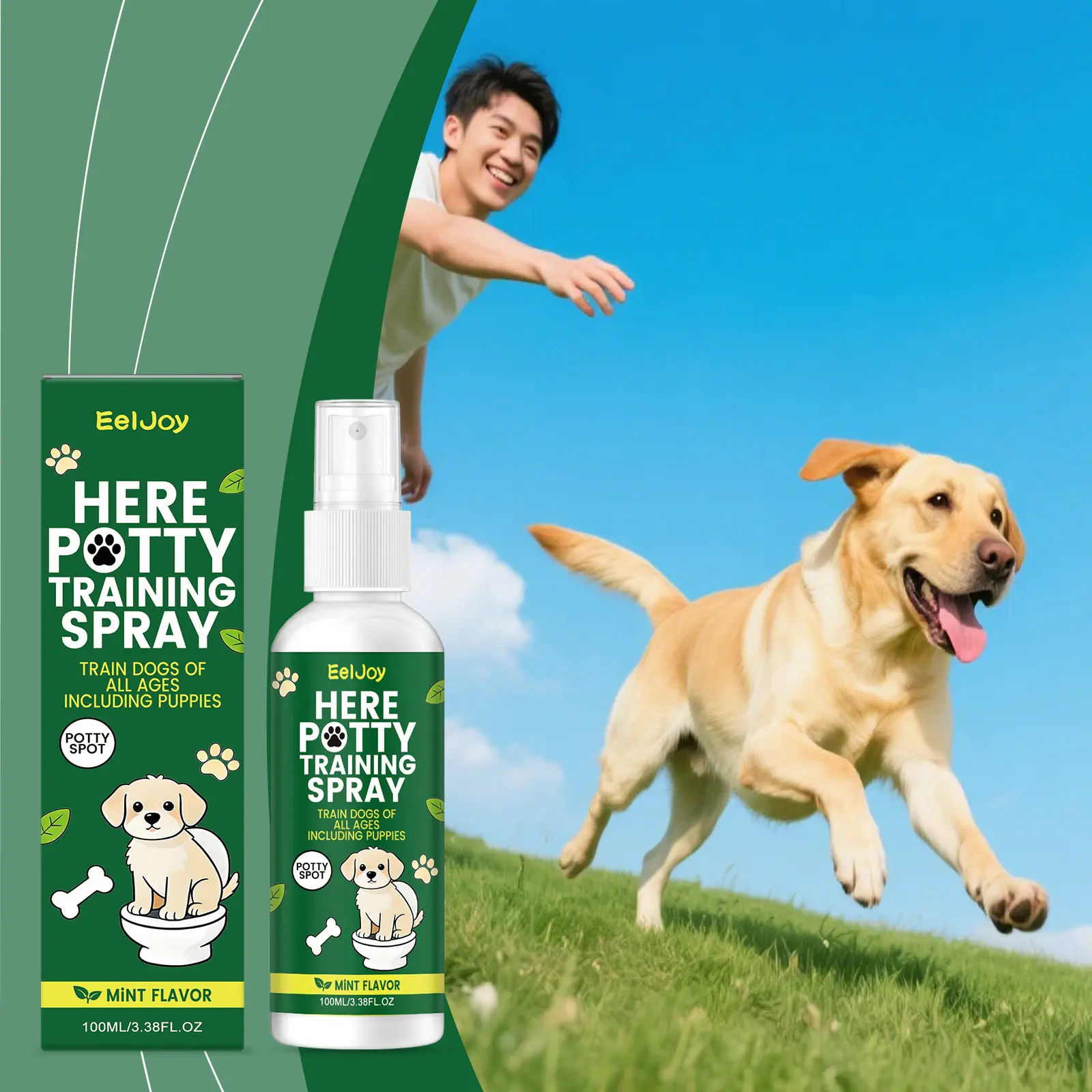 Dog Toilet Training Spray for Indoor & Outdoor Use – Potty Attractant for Puppies and Dogs, Helps Speed Up House Training, Teaches Proper Bathroom Habits and Prevents Accidents