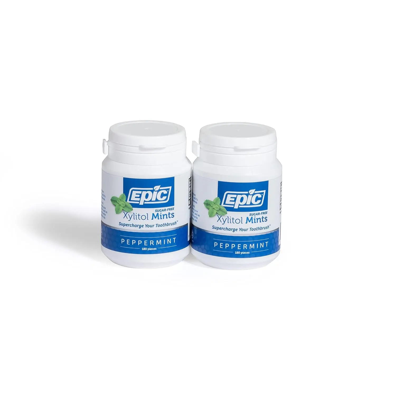 Epic Xylitol Mints - Sugar Free & Aspartame Free - Dentist Recommend to Protect Your Smile  (180-Piece Bottle, 2 Bottles)