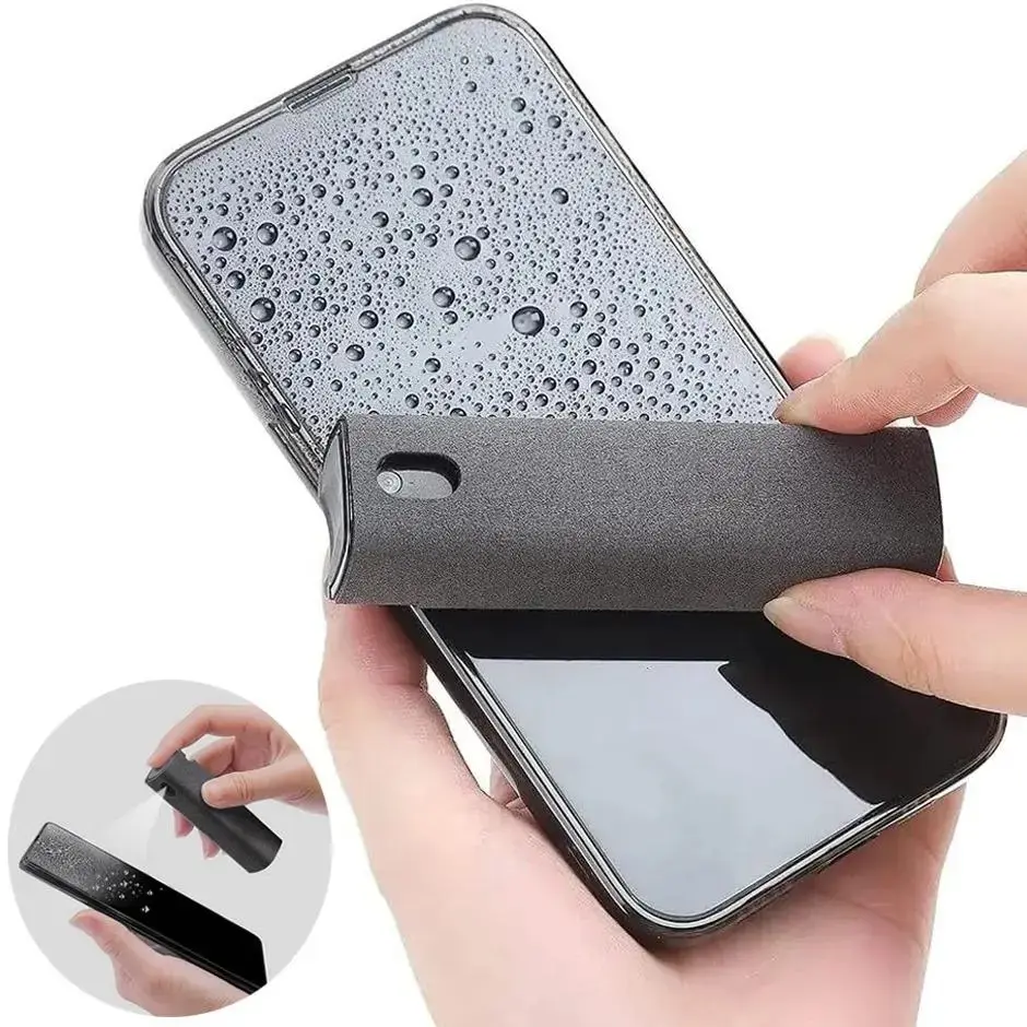 Portable Screen Cleaner, Reusable Screen Cleaning Tool, Spray-and-Wipe 2-in-1 Screen Cleaner, Suitable for All Phones, Computers, Laptops, Tablets, and Car Screens