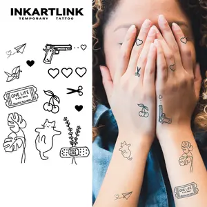INKARTLINK Tattoo Tech, 2 Sheets Semi-Permanent Temporary Tattoos,Do as You Please Design , Adult Art Design,Lasts 1-2 Weeks, Waterproof, Realistic Look, No Adhesive, No Reflection,For Man And Woman,Ideal for Swimming, Party