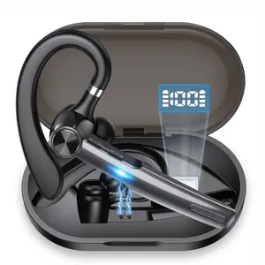 Wireless Headset with 400mAh Charging Case 55 Hours Playtime Headphone, Wireless BT Headset, Noise-canceling Mic for Driving/Business/Office, Compatible for iOS/Android Mobile Phones, Business Headset, Office Headphones, Audio Gear, Sleek Headset