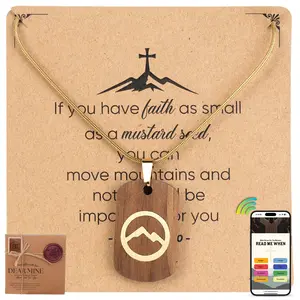 Faith Necklace with NFC – Christian Jewelry for Women, Gold Cross Pendant, Daily Bible Verse Necklace for Spiritual Encouragement