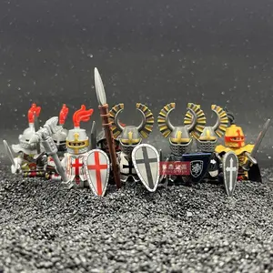 Medieval Roman knight Crusades Sparta bricks Building Blocks movie Mini Action Figures Heads Assembly Toys kids Birthday Gifts-1