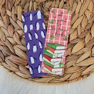 Christmas Bookmarks - All I Want for Christmas is Books and Winter Penguins Designs