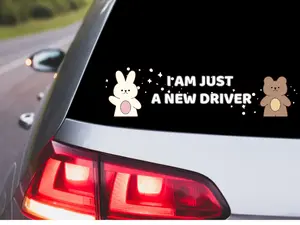 New Driver Stickers, Slow driver Vinyl sign, New Driver Car Magnet 3"X11"