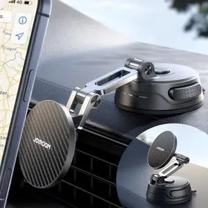 Car Phone Holder Tri-Fold Magsafe Car Mount for Tesla Screen Suction Pro Gel Base 360° Rotation Ultra Strong Magnet for iPhone 17 16 15 14 13 12