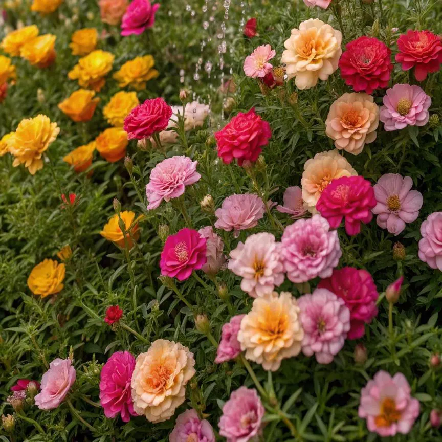 1000+ seeds Portulaca Grandiflora Moss Rose Seeds Mixed Color Sun Loving Flower Seeds Easy Grow Fast Germination Low Maintenance Drought Tolerant Ground Cover Plant for Outdoor Garden Patio Balcony Bedding portulaca seed