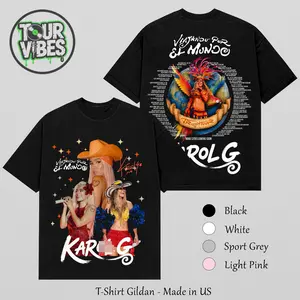 Karol Viajando Por El Mundo Tropitour 2026 T-Shirt, La Bichota Latin Tour Graphic Tee, Reggaeton Music Fan Shirt, High Quality Cotton Unisex T-Shirt, Streetwear Concert Merch, Vintage Latin Music Graphic Tee, Gift for Fans
